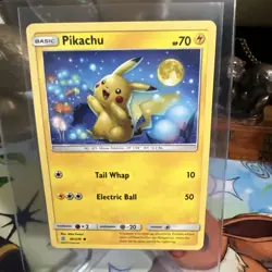 Pikachu 56/236 - Sun & Moon Unified Minds NM Pokemon Card + Extended Art Case - Image 1