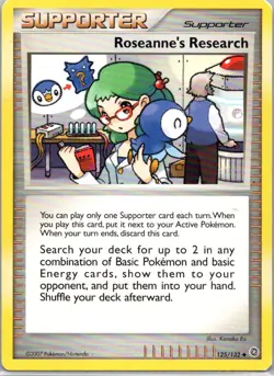 Pokemon TCG Roseannes Research 125/132 Secret Wonders MP - Image 1