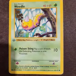 Pokemon Weedle Base Set First Edition Shadowless 69/102 - Image 1