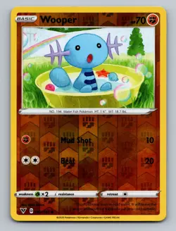 Wooper 083/185 Common Vivid Voltage Pokemon Reverse Holo Near Mint - Image 1