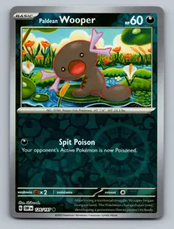 Paldean Wooper 126/197 Common Obsidian Flames Pokemon Reverse Holo Near Mint - Image 1
