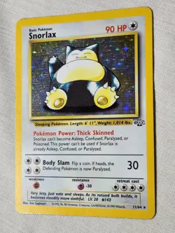 Played (LP) Snorlax -Holo #11 Jungle Pokemon TCG - Image 3