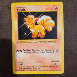 Pokemon Base Set Vulpix 68/102 1st Edition Shadowless VLP - Image 1