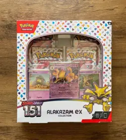 Pokemon TCG Scarlet and Violet - 151 Alakazam ex Collection Box - 4 Packs 820650855269 - Image 1