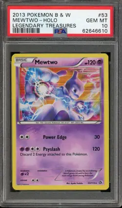 2013 POKEMON B & W #53 MEWTWO HOLO GEM MT PSA 10 LEGENDARY TREASURES (POP 31) - Image 1