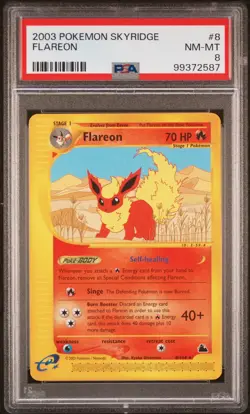 2003 POKEMON SKYRIDGE #8 FLAREON PSA 8 - Image 1
