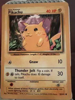 Pokemon TCG Pikachu 58/102 Excellent Condition! See Pics - Image 1