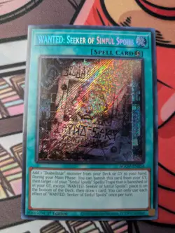 WANTED: Seeker of Sinful Spoils AGOV-EN054 Secret Rare Yu-Gi-Oh! - Image 1