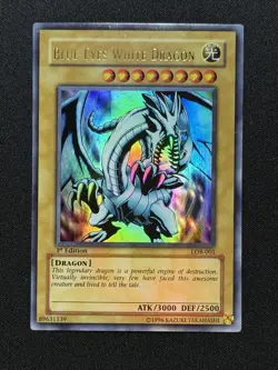 Yugioh Blue Eyes White Dragon #LOB-001 Ultra Rare 1st Edition ASIAN ENGLISH LP - Image 1