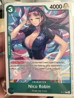 Nico Robin P-111 Heroines Edition Promo One Piece Card English Near Mint - Image 1