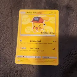 Pokemon Ash's Pikachu Promo Card SM113 Quick Attack Volt Tackle 2017 - Image 1