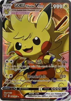 GOKU Pikachu V Dragon Ball Z Cosplay Pokemon TCG YWGS Custom Fan Art Holo Card - Image 1