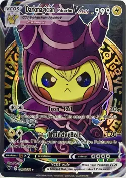 Darkmagician Pikachu Yu-Gi-Oh! Cosplay Pokemon TCG YWGS Custom Fan Art Holo Card - Image 1