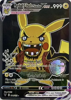 Marshall-D-Teach Pikachu One Piece Cosplay Pokemon TCG YWGS Custom Fan Art Holo - Image 1