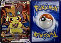 MCharizard-Y Pikachu V Mega Cosplay Pokemon TCG YWGS Custom Fan Art Holo Card - Image 2