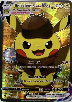 Detective Pikachu V Cosplay Pokemon TCG YWGS Custom Fan Art Holo Card - Image 1