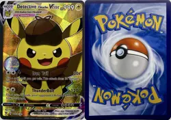 Detective Pikachu V Cosplay Pokemon TCG YWGS Custom Fan Art Holo Card - Image 2