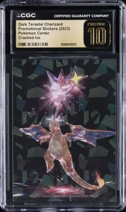 2023 POKEMON PROMO STICKERS DARK TERASTAL CHARIZARD CGC 10 PERFECT - Image 1
