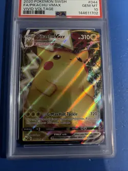 2020 Pokemon TCG SWSH Vivid Voltage Pikachu VMAX Full Art 044/185 PSA 10 - Image 3