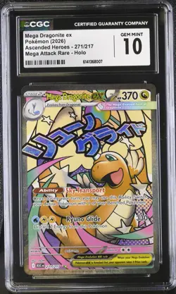 2026 POKEMON ASCENDED HEROES 271 ATTACK RARE MEGA DRAGONITE EX CGC 10 - GEM MINT - Image 1