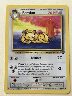 1999 Pokemon Jungle 1st Edition Persian Card #42/64 (Mint) Never Played - Image 1