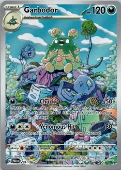 Garbodor 204/182 Illustration Rare Paradox Rift Pokemon TCG Near Mint (SKU 1-2) - Image 1