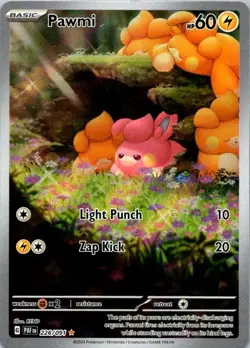 Pokemon NM Holo Pawmi 226/091 Illustration Rare SV: Paldean Fates NM (SKU 1-4) - Image 1