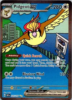 Pokemon TCG Obsidian Flames Pidgeot ex 225/197 SIR NM (SKU 1-5) - Image 1