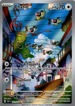 Pokemon TCG Chatot - Illustration Rare SV05 Temporal Forces 181/162 NM (SKU 1-2) - Image 1