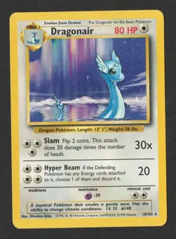 1999 Pokemon Base Set Dragonair 18/102 NM/M L3 - Image 1