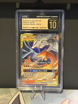 Pokemon Reshiram & Charizard GX 20/214 Tag Team CGC Pristine Not PSA 10 Gem Mint - Image 3