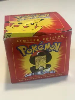 1999 Burger King Pokemon 23K Gold-Plated PIKACHU Trading Card New Sealed w/ Box - Image 2