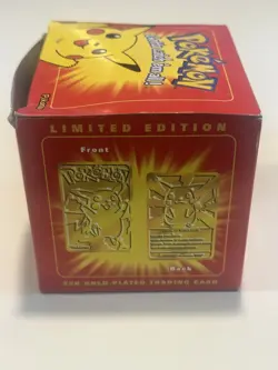 1999 Burger King Pokemon 23K Gold-Plated PIKACHU Trading Card New Sealed w/ Box - Image 3