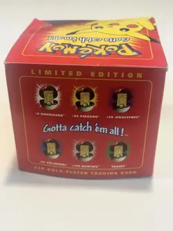 1999 Burger King Pokemon 23K Gold-Plated PIKACHU Trading Card New Sealed w/ Box - Image 5