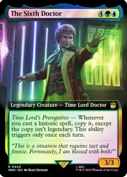 The Sixth Doctor Foil Extended Art Doctor Who Commander NM MTG - Image 1