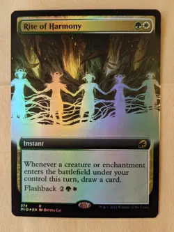 RITE OF HARMONY EXTENDED ART FOIL-MTG-INNISTRAD MIDNIGHT HUNT-RARE 374 - Image 1