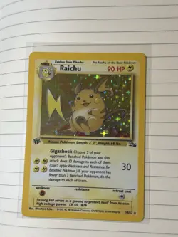 Pokemon Raichu Fossil 14/62 90 LP Holo Rare 1st Edition English Card - Image 1