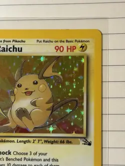 Pokemon Raichu Fossil 14/62 90 LP Holo Rare 1st Edition English Card - Image 3