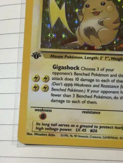 Pokemon Raichu Fossil 14/62 90 LP Holo Rare 1st Edition English Card - Image 5
