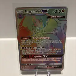 Pokemon Carr Naganadel GX 249/236 Unified Minds Rainbow Secret Rare Near Mint - Image 1