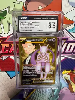 CGC 8.5 Team Rocket's Mewtwo ex 240/182 Gold - Destined Rivals - Pokemon TCG - Image 1