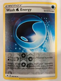Wash Water Energy - 165/185 Vivid Voltage Pokemon Reverse Holo Foil Nice! - Image 1