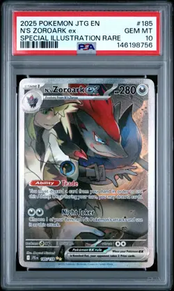 PSA 10 N's Zoroark ex 185/159 Pokemon Journey Together Special Illustration Rare - Image 1