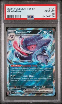 2024 POKEMON TEF EN-TEMPORAL FORCES #104 GENGAR EX PSA 10 - Image 1