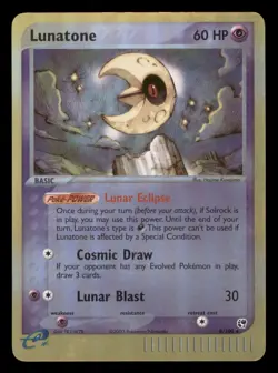 Heavily Played Lunatone 8/100 Reverse Holo EX Sandstorm Rare - Image 1