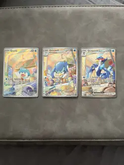 Pokemon TCG Quaxly Quaxwell Quaquaval Scarlet & Violet Paldea Evolved Cart Set - Image 1