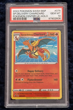2022 POKEMON SWSH BLACK STAR PROMO #075 SPECIAL DELIVERY CHARIZARD-HOLO PSA 10 - Image 1
