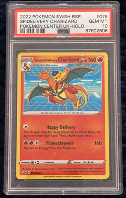 2022 POKEMON SWSH BLACK STAR PROMO #075 SPECIAL DELIVERY CHARIZARD-HOLO PSA 10 - Image 2