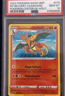2022 POKEMON SWSH BLACK STAR PROMO #075 SPECIAL DELIVERY CHARIZARD-HOLO PSA 10 - Image 3