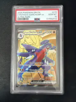 Pokemon TCG Cynthia’s Garchomp 215/182 Destined Rivals - Graded PSA 10 GEM MT - Image 1